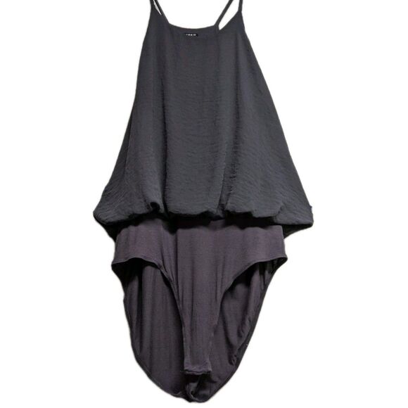 Torrid Bodysuit 2 Spaghetti Straps Balloon Waist Top Charcoal Gray One-piece 2X - Picture 1 of 11